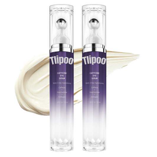 Tlipoo  Under Eye Cream for Dark Circles, Caffeine Eye Serum Infused with Collagen for Under Eye Treatment for Women